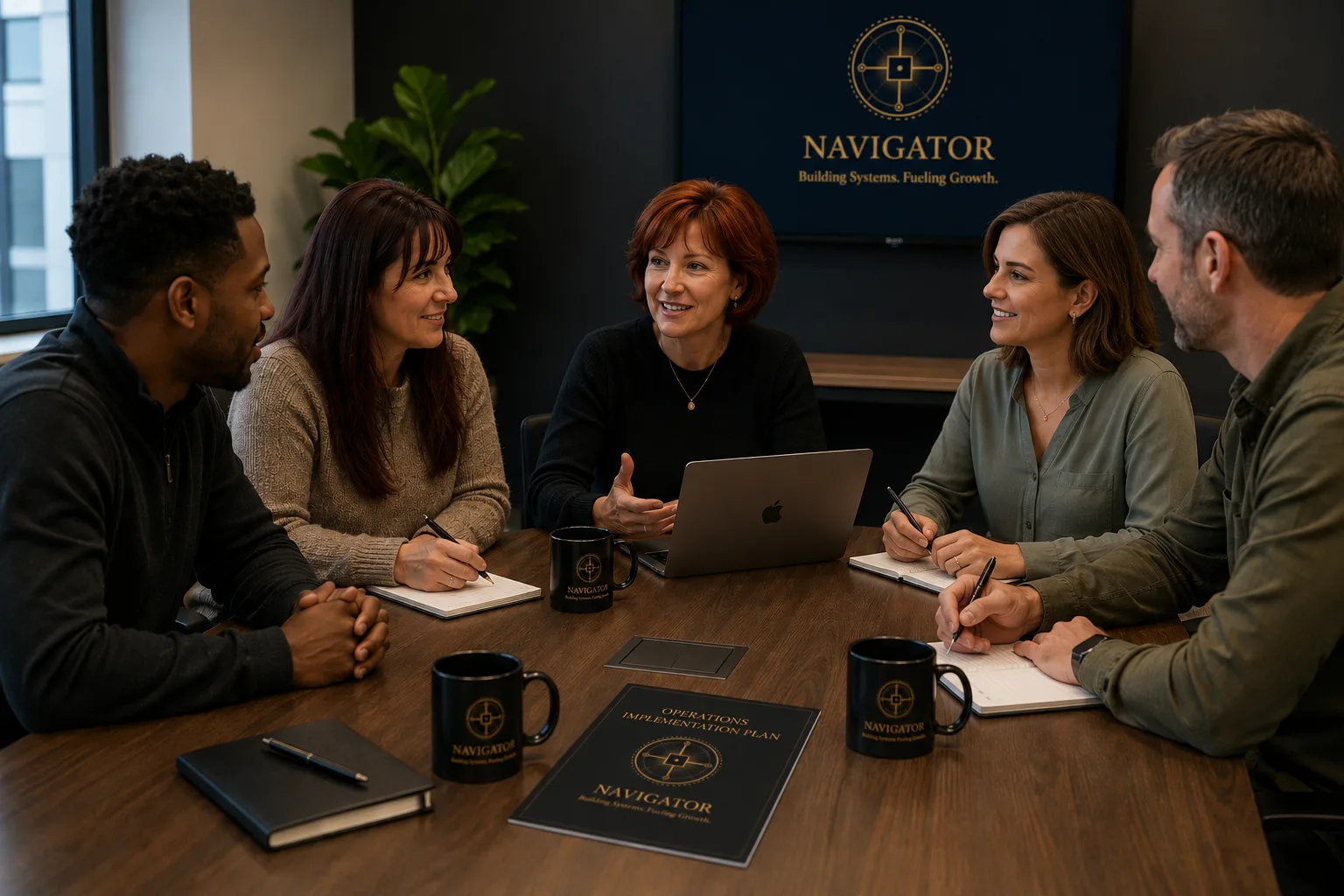 Navigator operations consulting team meeting with client leadership in Sudbury, Ontario Canada